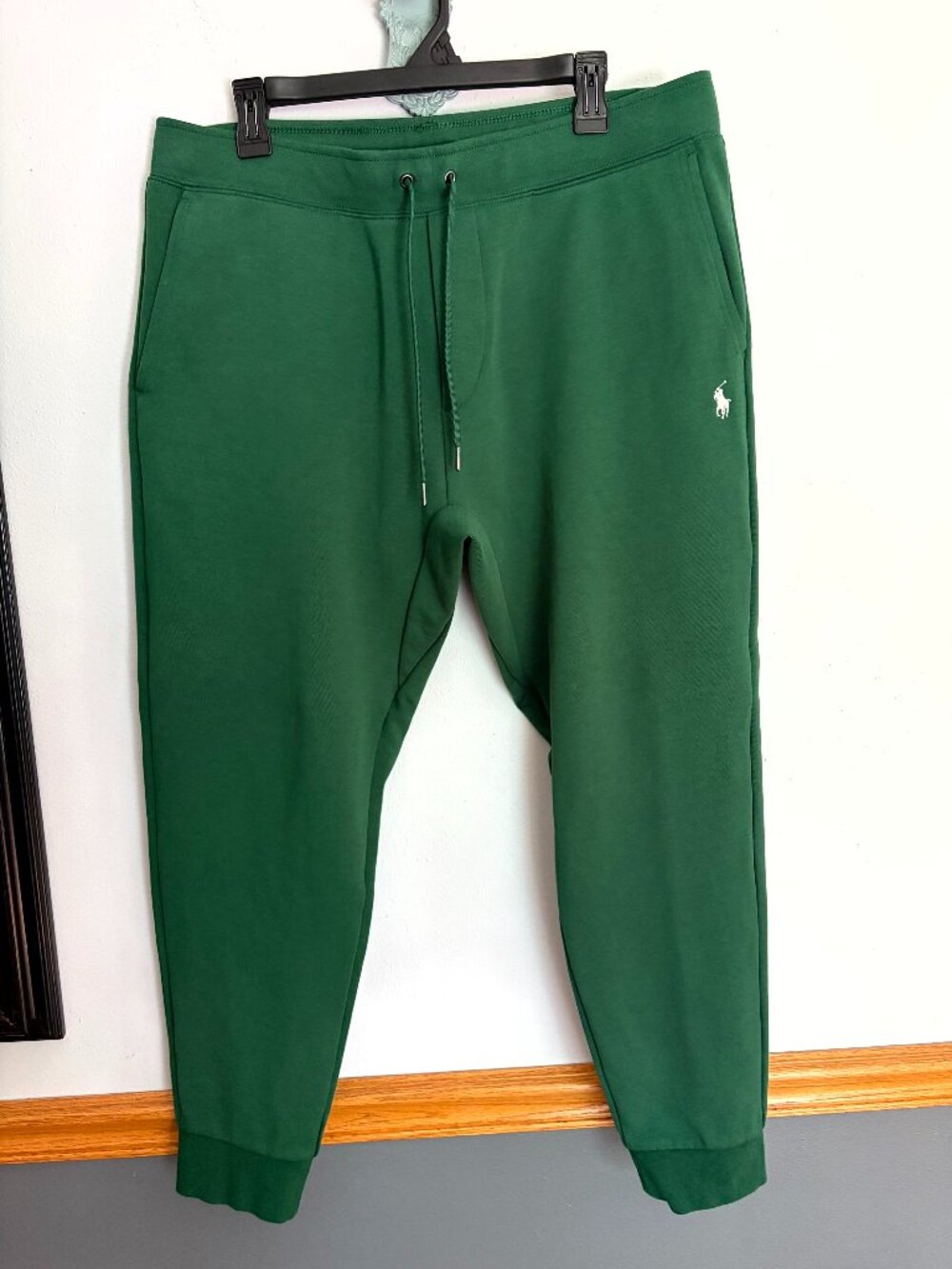 Polo Ralph Lauren Men's Double Knit Jogger Pant Green White Pony Size XL